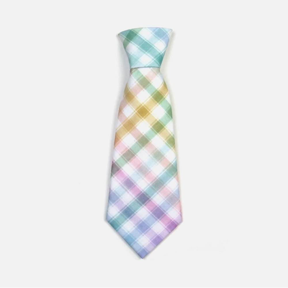 Children’s Place Easter Spring Gingham Pastel boys Striped Tie 8-16 New